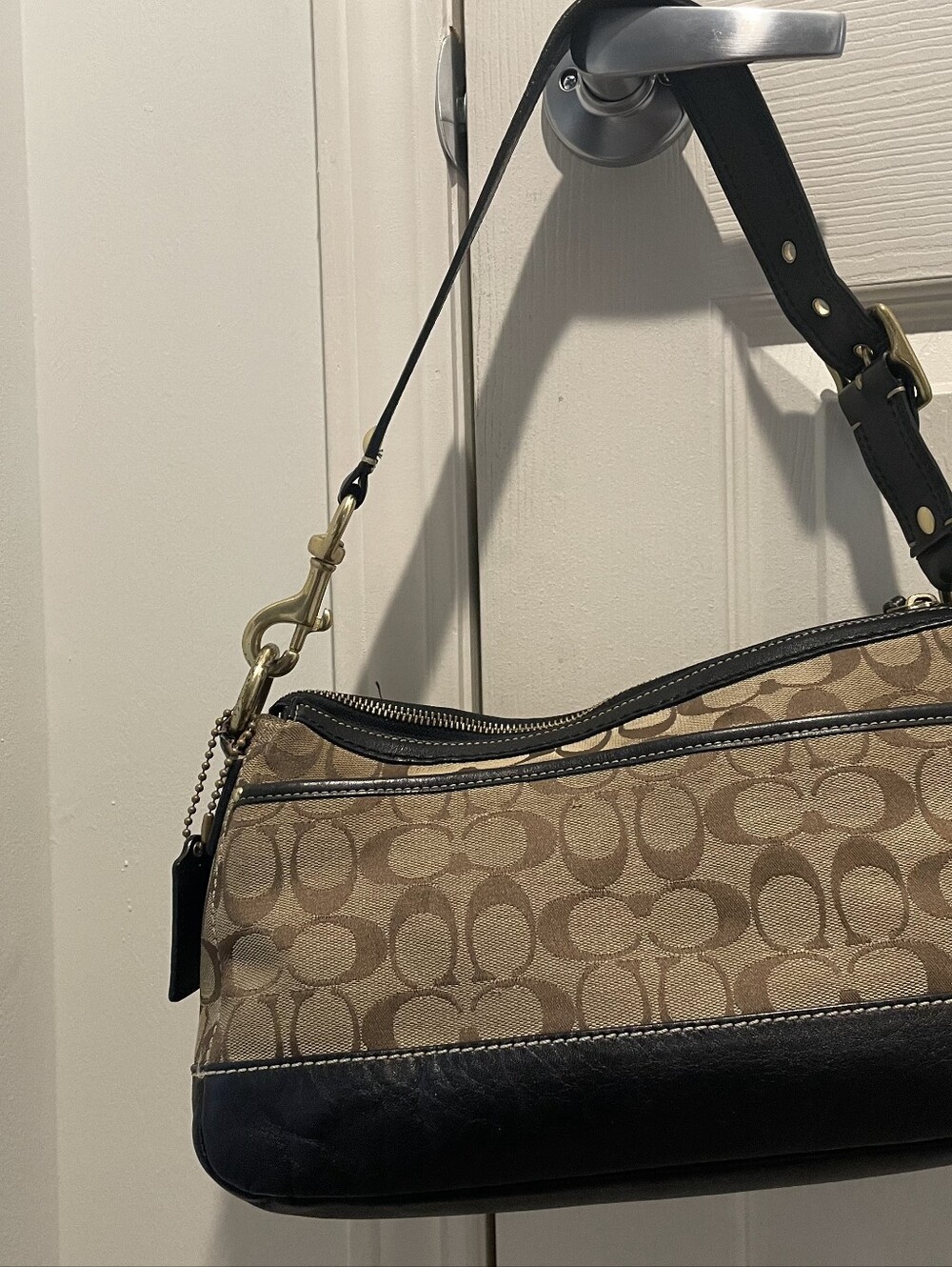 Coach Legacy Signature Satchel Turn Lock Handbag - Gem